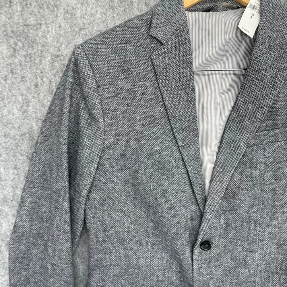 Banana Republic Blazer Mens 38R Slim Fit Gray Textured Blazer Sport Coat New